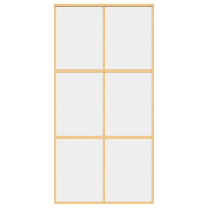 Drsna vrata zlata 102,5x205 cm prozorno ESG steklo in aluminij